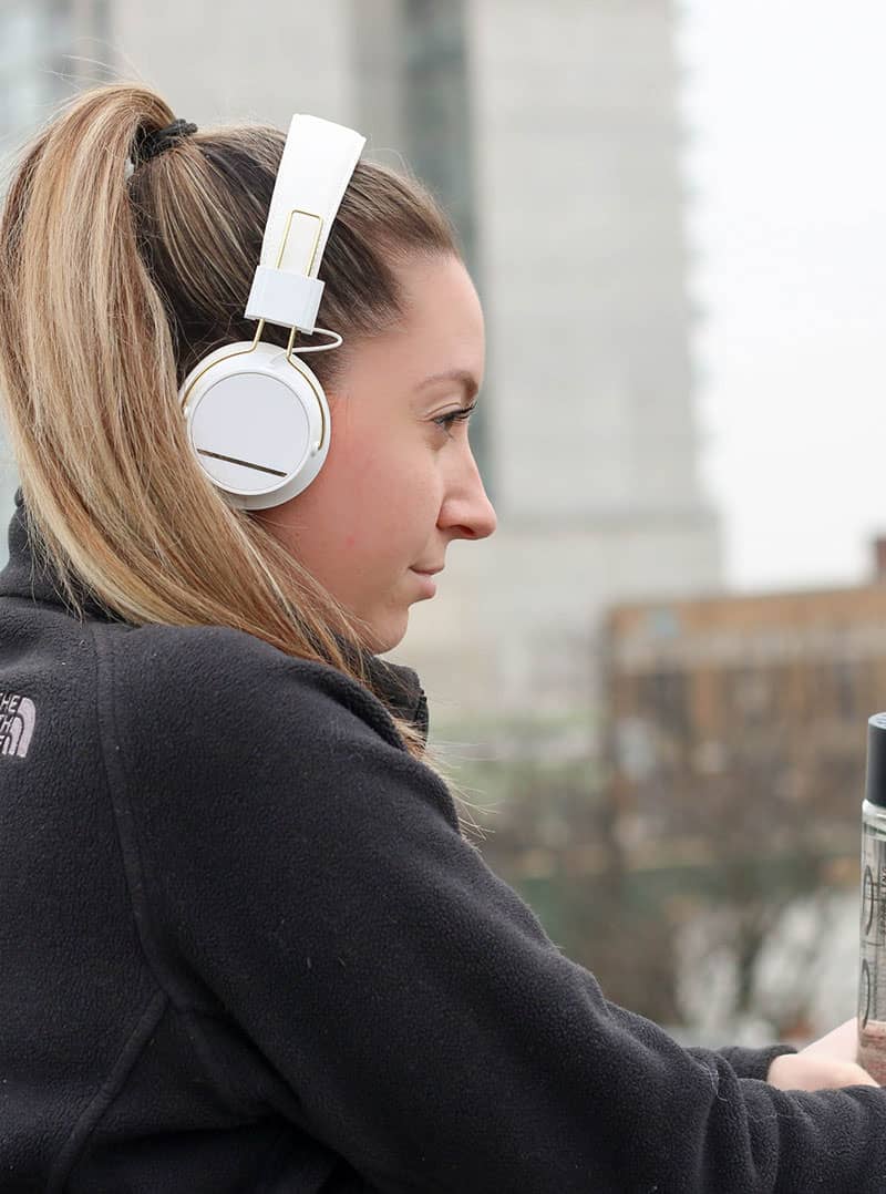 Premium headphones on display