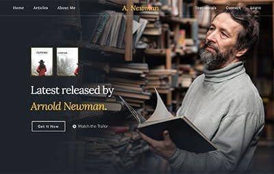 Writer portfolio website preview