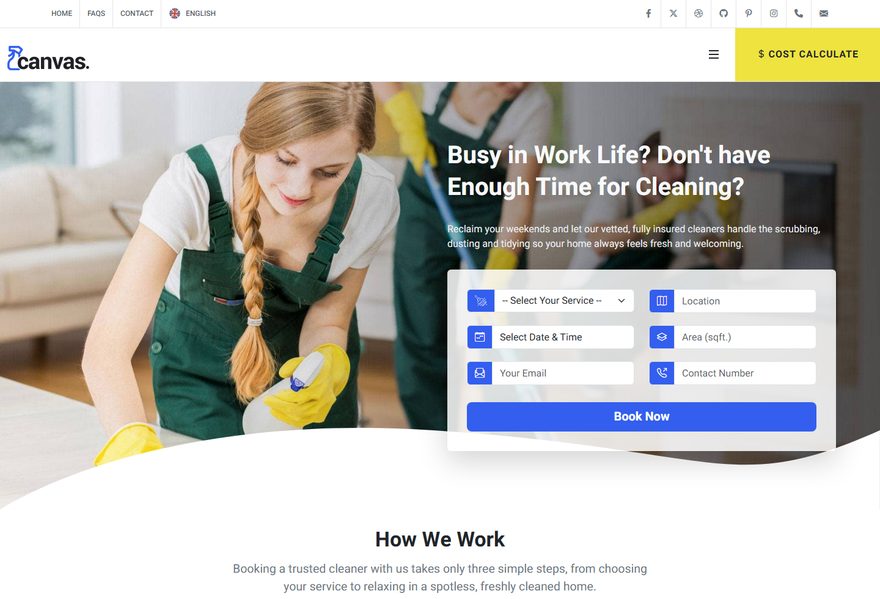 Cleaner website example