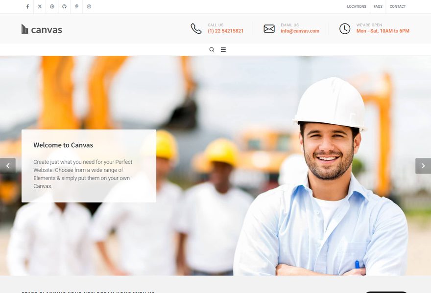 Construction website example