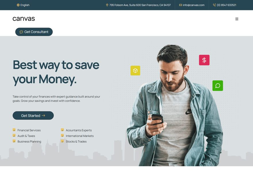 Finance website example