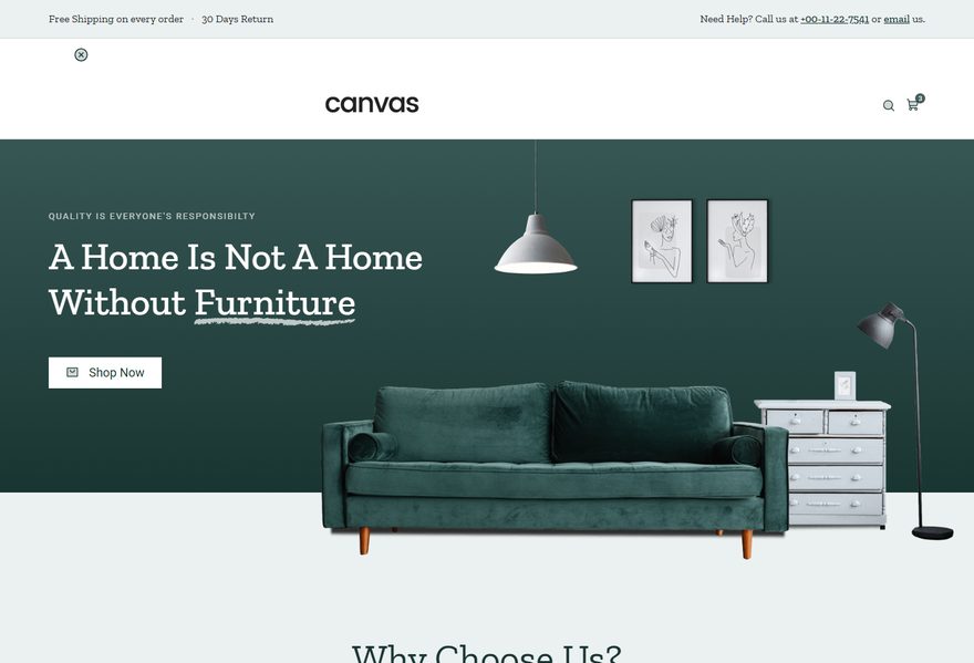 Furniture website example