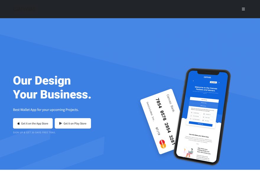 Landing website example