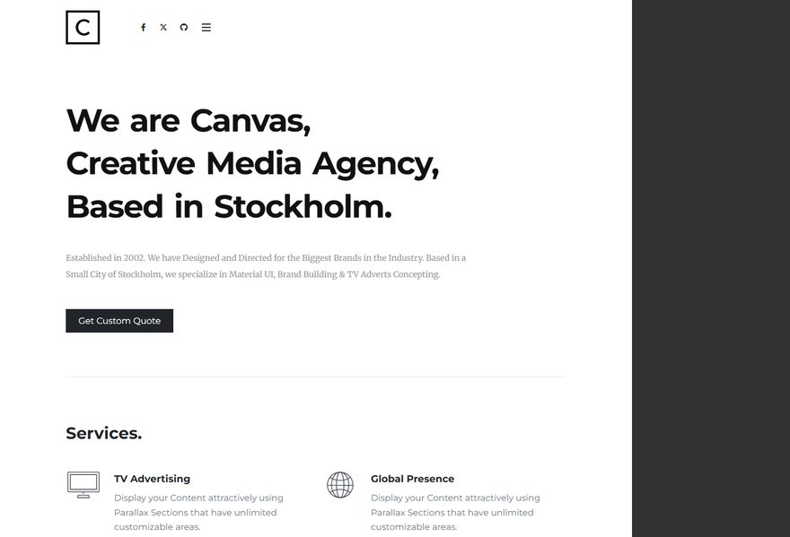Media Agency website example