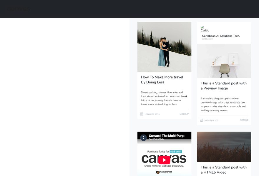 Modern Blog website example
