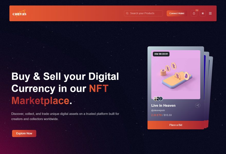NFT Marketplace website example
