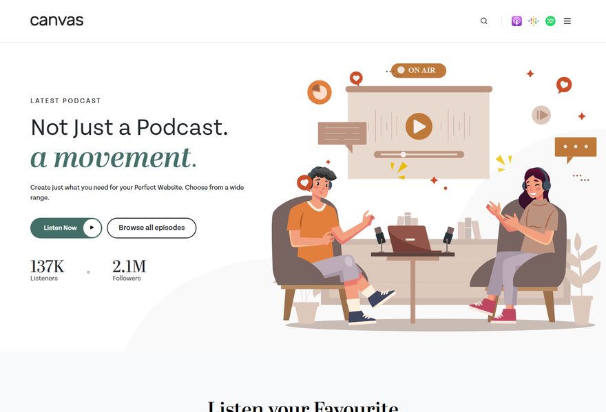 Podcasts website example