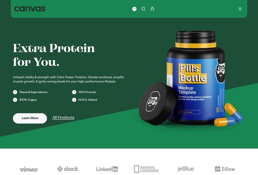 Supplements website example
