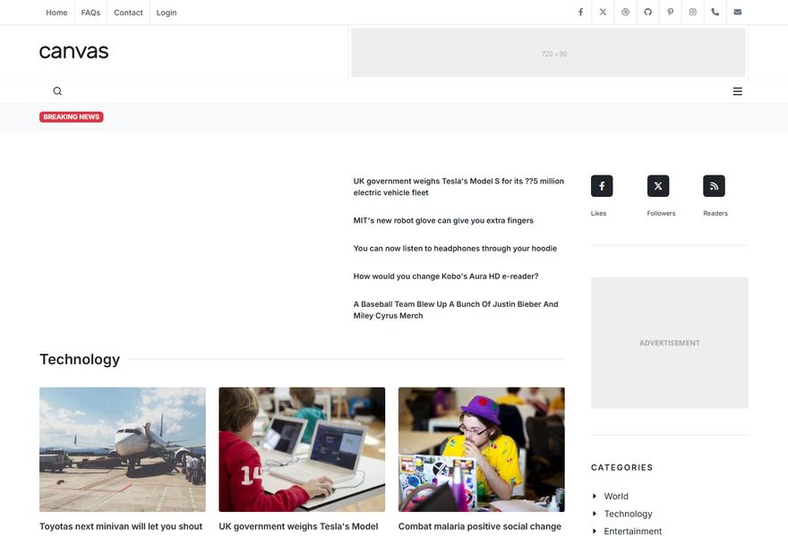 Magazine 3 website example