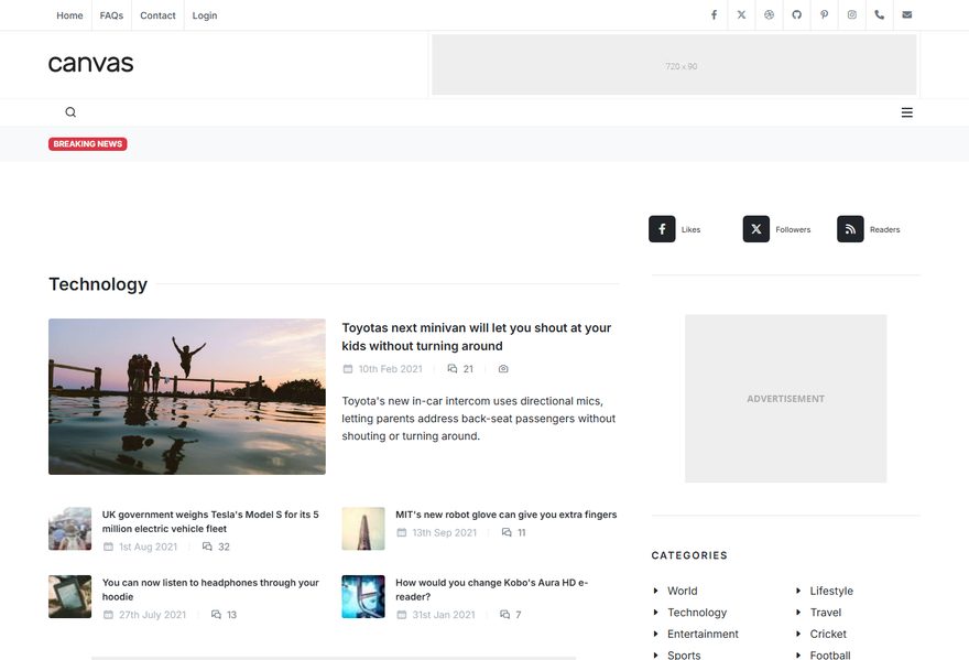 Magazine 2 website example