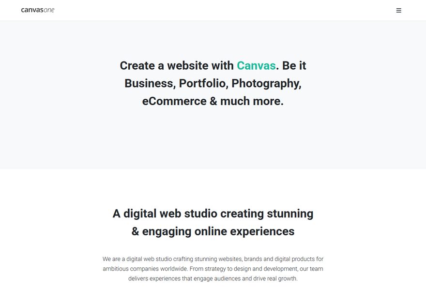 Services website example