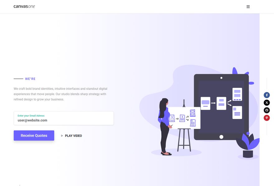 Designer website example