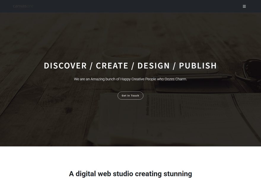 Fullwidth Parallax Dark website example