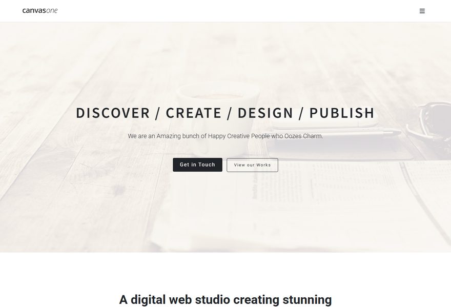 Fullwidth Parallax Light website example