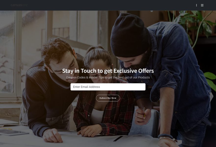Subscription Page website example