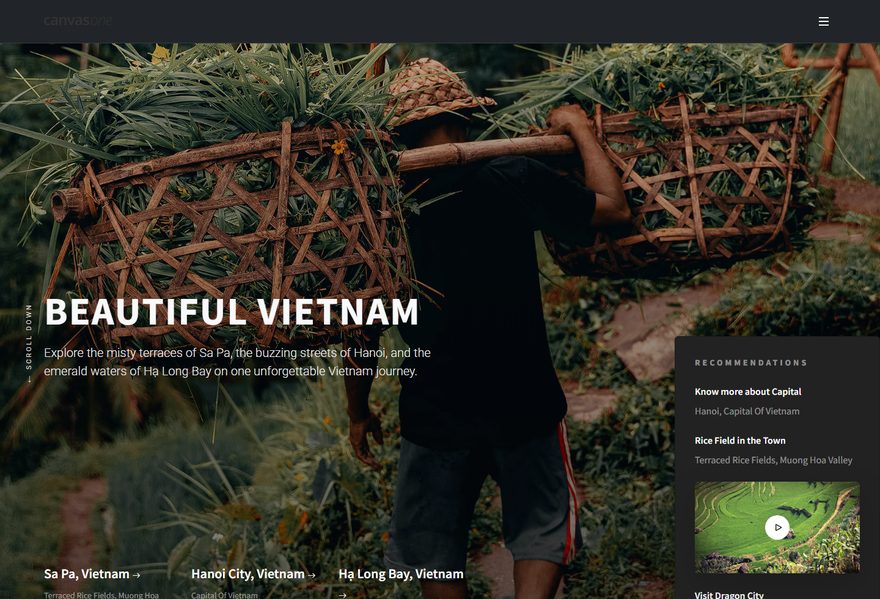 Tourism website example